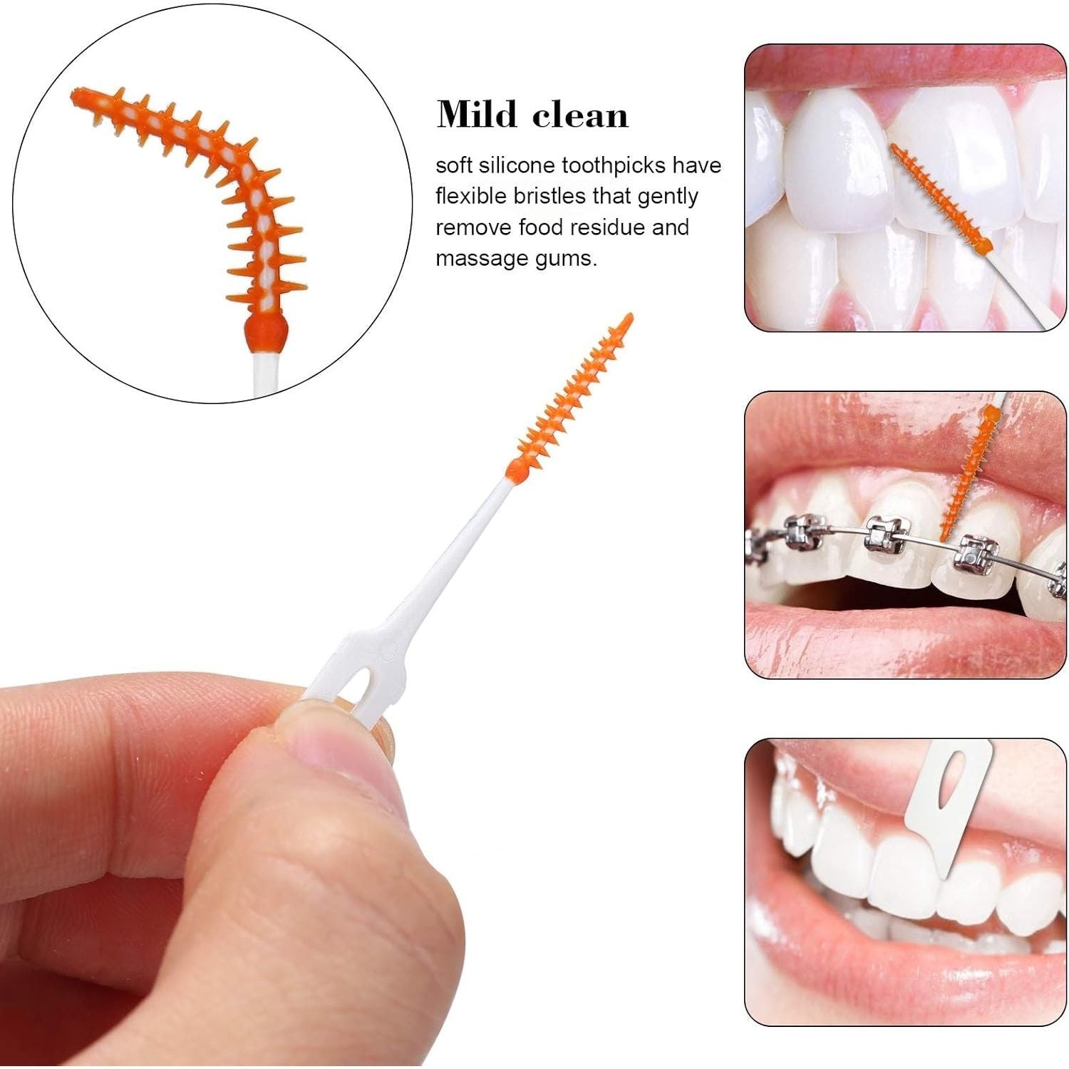 Buy now An-self 160PCS Interdental Brushes Ultra Tight Bristles Tooth Interdental Cleaners Silicone Toothpick Brush Disposable Teeth Soft Picks, Green at indiglob india