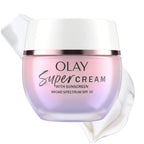 Olay Super Cream with Sunscreen SPF 30, Lightweight Face Moisturizer with Sun Protection, 5-in-1 Skin Care Benefits - Hydrating, Brightening, Firming - Niacinamide, Vitamin C, Collagen Peptide, 1.7 oz