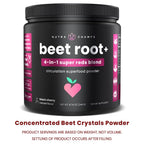 NutraChamps Beet Root Powder Circulation Supplement, Superfood Powder Energy Support with Beetroot Juice, Super Reds & Grape Seed Extract, No Sugar Beet Supplement - 8.74 Oz