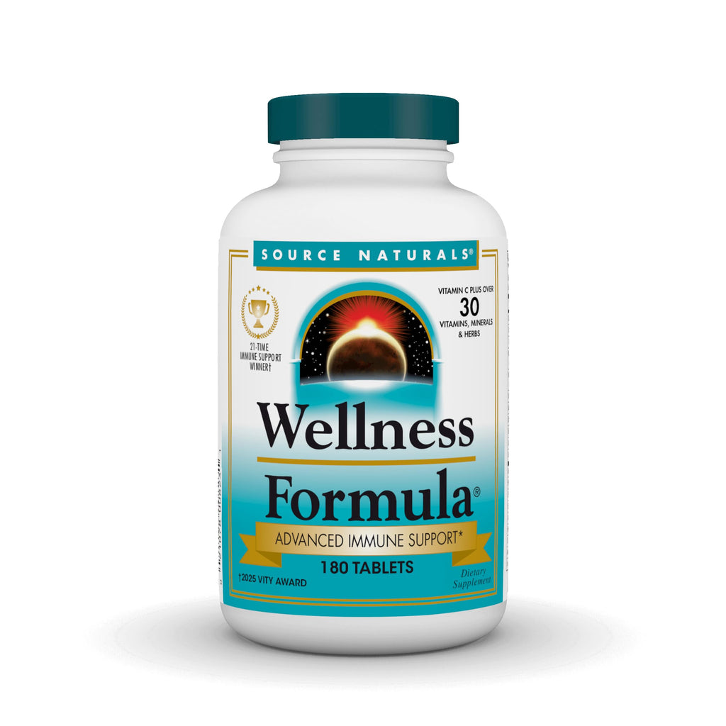 Source Naturals Wellness Formula, Advanced Immune Support* - 180 Tablets | Bio-Aligned Vitamins & Herbal Defense with Vitamin C Plus 30 other Vitamins, Minerals & Herbs for Immune System Support*