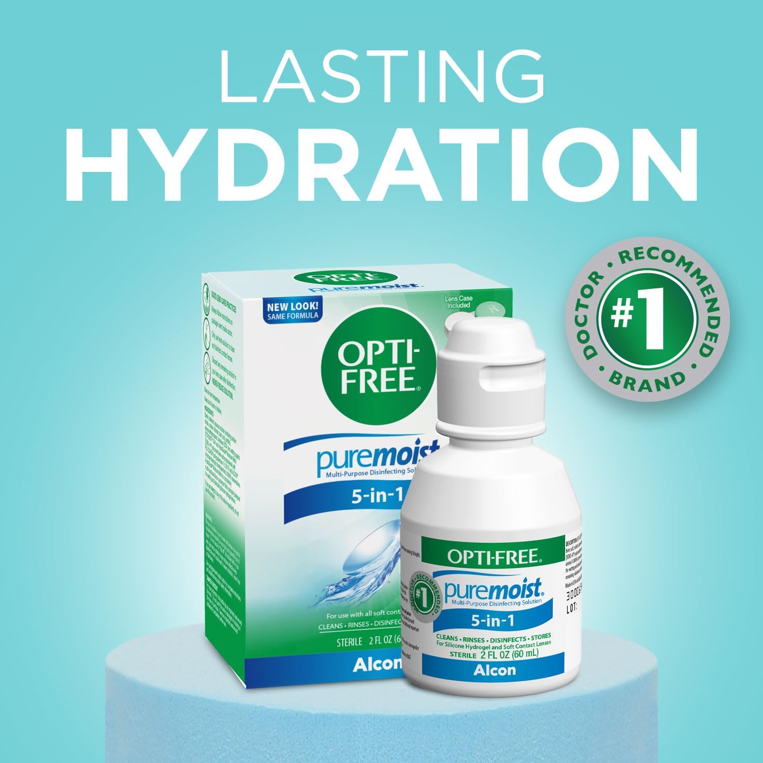 Buy now Opti-Free Puremoist Multi-Purpose Contact Lens Cleaning and Disinfecting Solution with Lens Case, 2 Fl Oz (Pack of 1) at indiglob india