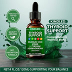 Kindled Thyroid Support Drops | Selenium Zinc Iodine L-Tyrosine Ashwagandha Liquid Drops, Thyroid Bloom | Body Balance & Support - 4 FL.OZ (1)