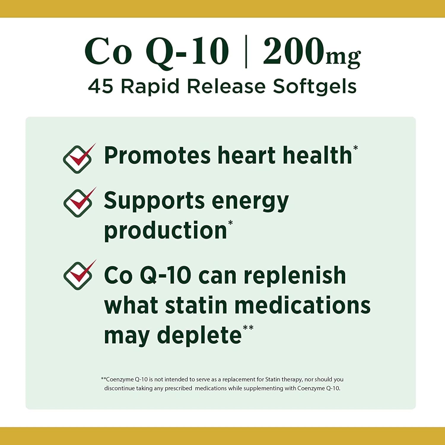 Buy now Nature's Bounty CoQ10, Heart Health and Healthy Aging, Dietary Supplement, 200mg, 45 Rapid Release Softgels at indiglob india