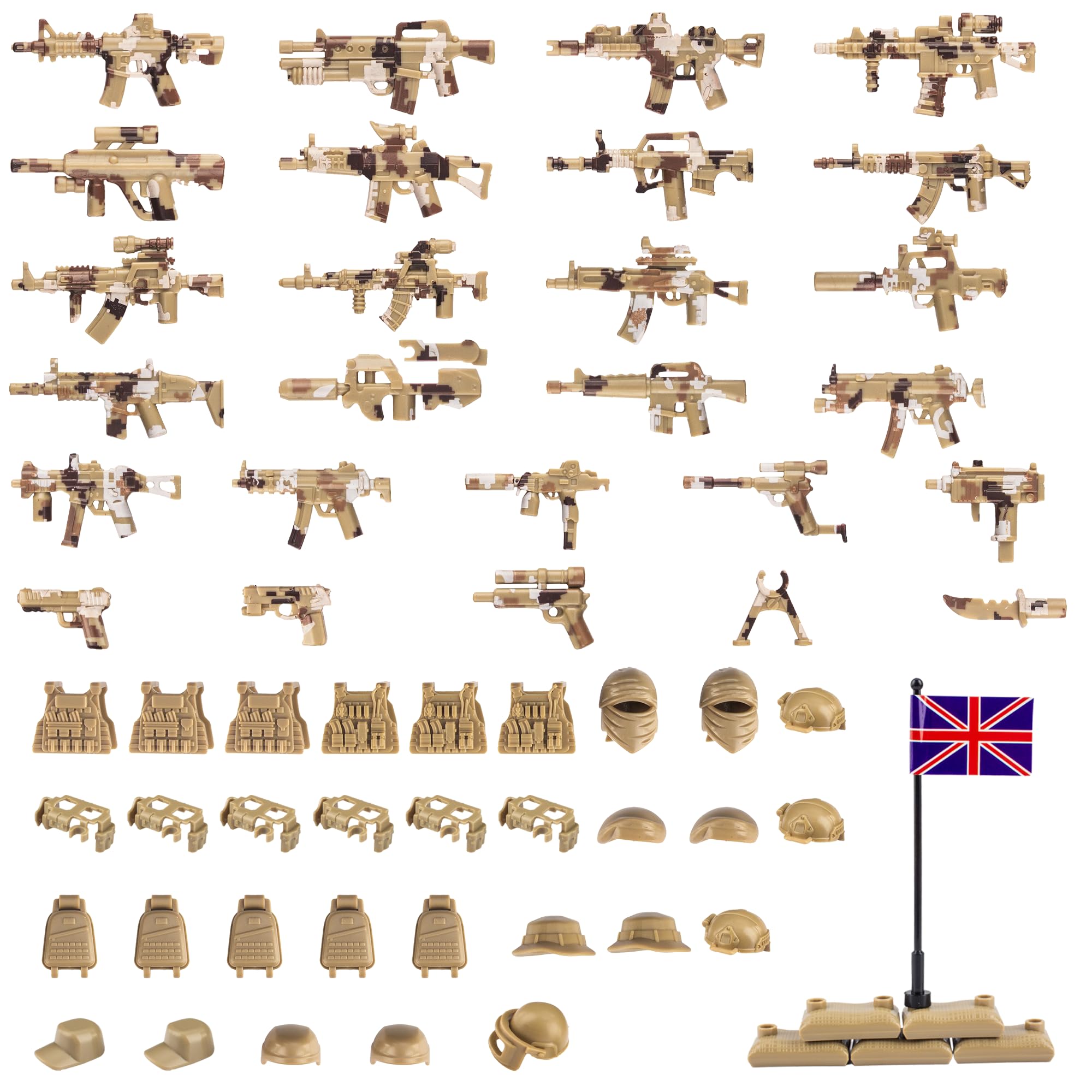 Buy now 83 Pcs Toy Soldiers Figures US Army Battle Toy Set - Weapons Pack Military Weapon Battle Building Blocks Compatible with Major Brand, 3 Years Old and up UK Force Weapons(63pcs) at indiglob india