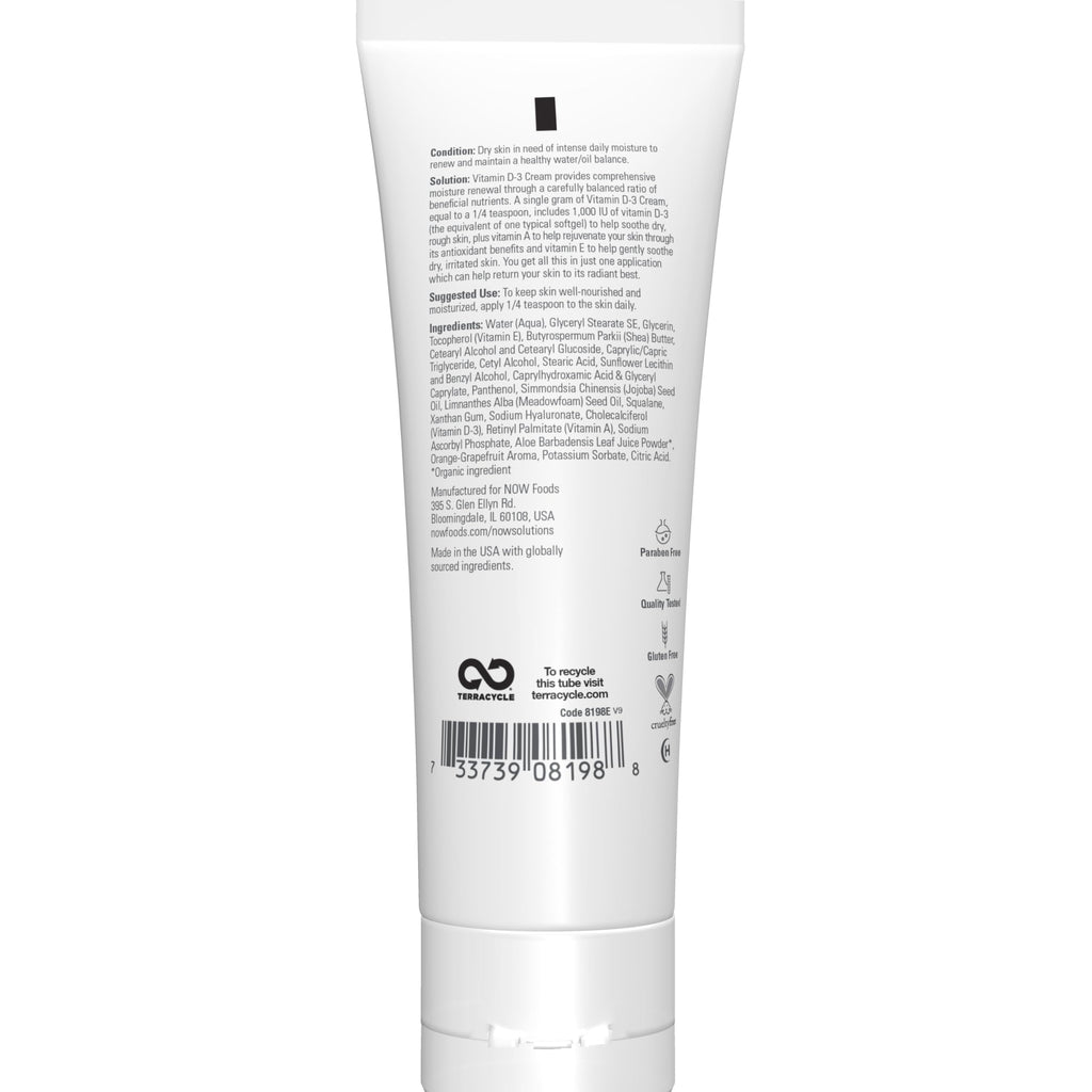 Buy now NOW Solutions, Vitamin D-3 Cream 1,000 IU Per Gram, High-Potency, Intense Moisture, 4-Ounce at indiglob india