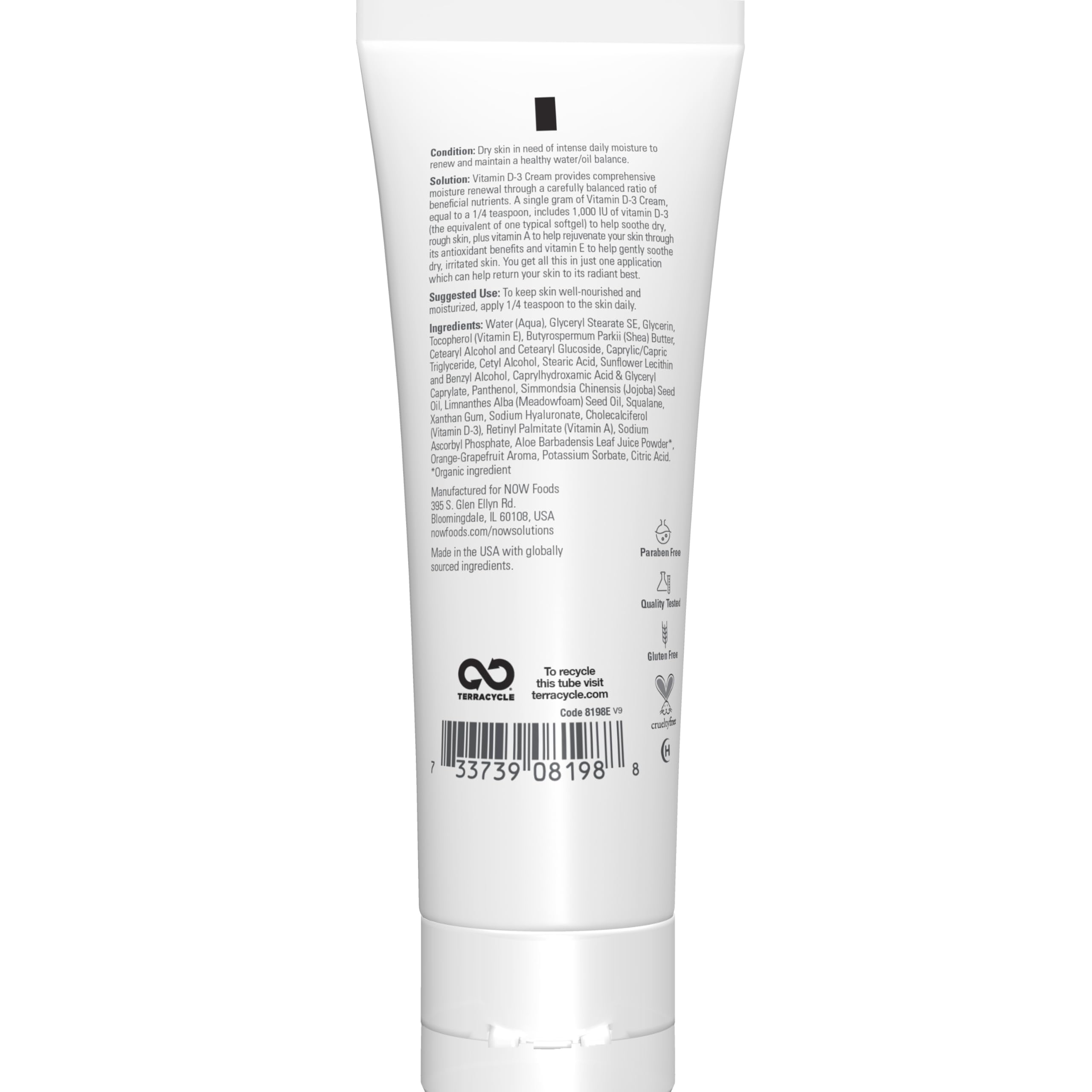 Buy now NOW Solutions, Vitamin D-3 Cream 1,000 IU Per Gram, High-Potency, Intense Moisture, 4-Ounce at indiglob india