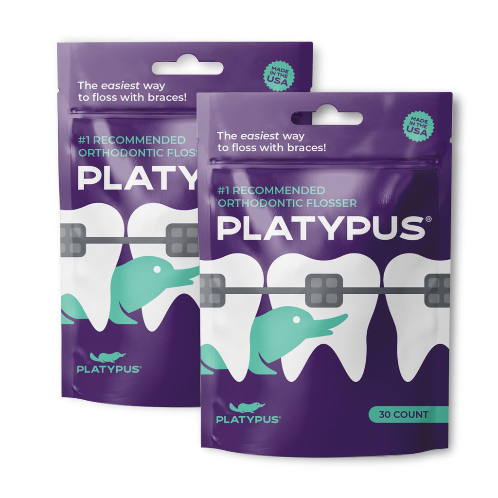 Platypus Orthodontic Flossers for Braces, 30 Count (Pack of 2)