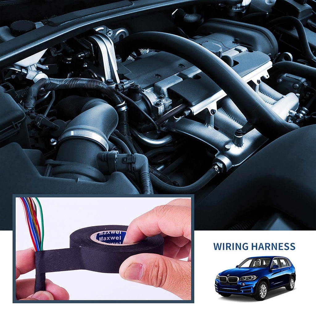 Buy now Automotive Wiring Harness Cloth Tape - Maxwel VERSAF51217 Chemical Fiber Cloth High Temp Wire Harness Wrapping Tape for Auto Electrical Wrap, Protection, Insulation 19MM × 25M Pack of 1 Piece at indiglob india