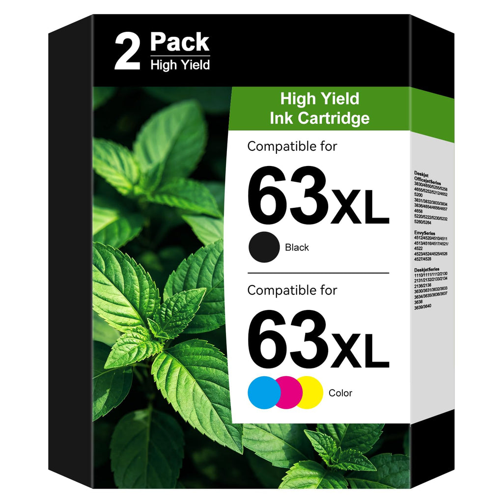 63XL Ink Cartridges Black and Color for HP 63 63Xl Ink Cartridge Combo Pack