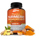 NutriFlair Turmeric Curcumin Supplement 2250mg, 180 Capsules - with Ginger & BioPerine Black Pepper - Standardized 95% Curcuminoids, Non-GMO, Vegan Joint Support, Antioxidant - High Absorption