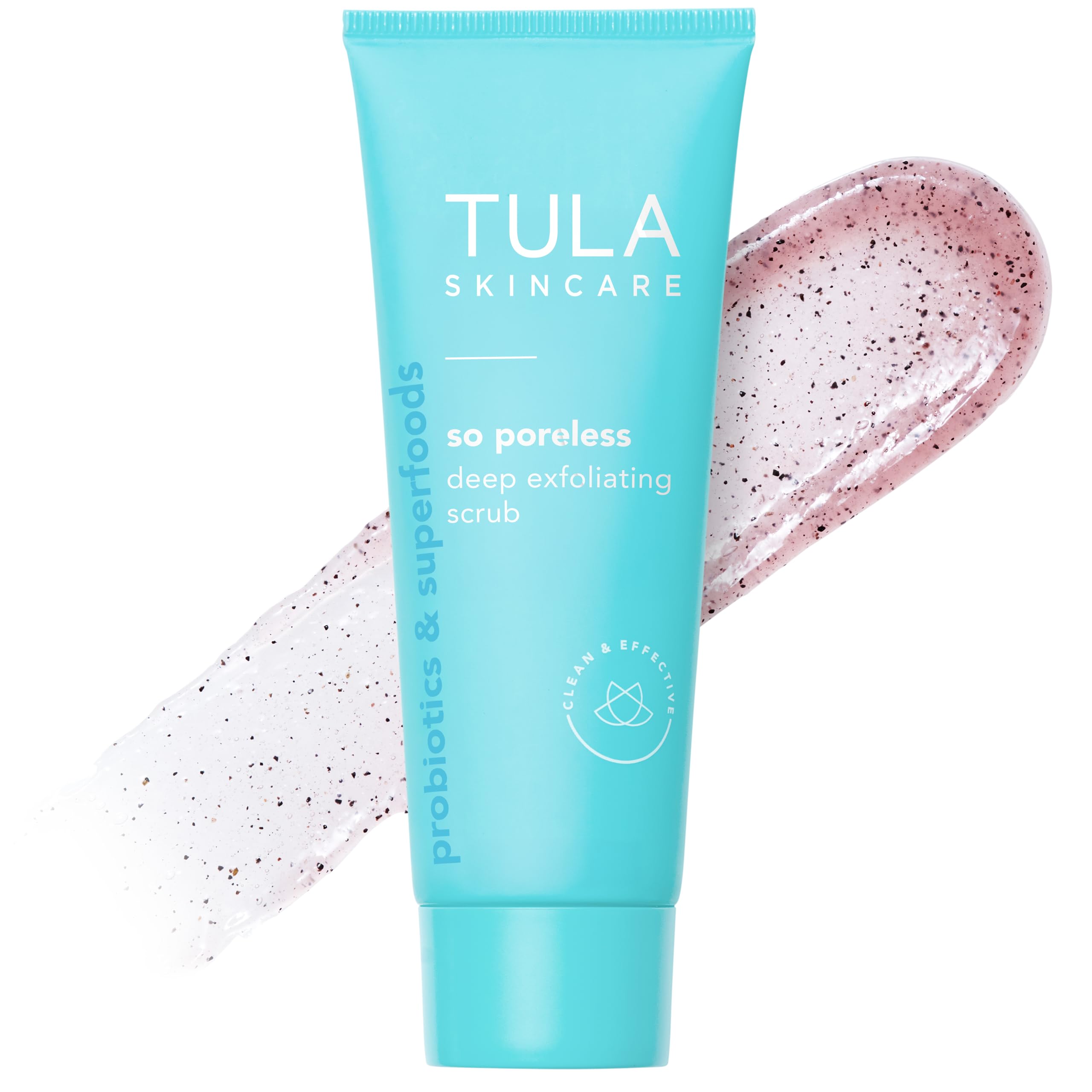 Buy now TULA Skin Care So Poreless Exfoliating Blackhead Scrub - Powerful and Gentle Exfoliation, Refreshing and Smoothing, Contains Probiotic Extracts, Volcanic Sand, Pink Salt, and Witch Hazel, 2.89 oz. at indiglob india