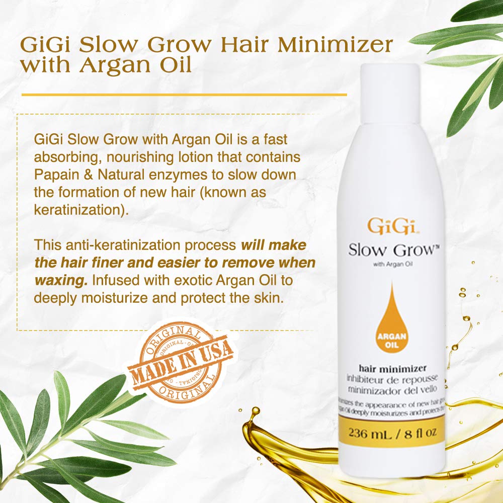 Buy now GiGi Post Waxing Treatment, Slow Grow Hair Inhibitor Lotion with Argan Oil, Hair Growth Minimizer for Men and Women, 8 oz, 1 Pack at indiglob india