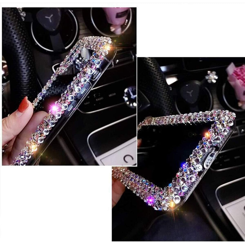 Buy now Bonitec Compatible with iPhone 13 Pro Max Case for Women Girls 3D Glitter Sparkle Bling Case Luxury Shiny Cute Crystal Charms Rhinestone Diamond Bumper Clear Protective Cases Cover Clear at indiglob india