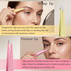 4 Pack Stainless Steel Eyebrow Tweezers Set, Precision Hair Removal Tools