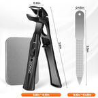 DRMODE Nail Clippers for Thick Nails Angled Head | Toenail Clippers for Thick Toenails Wide Jaw Opening, Sharp Toe Nail Clipper Cutter for Men with Catcher,Large,Heavy Duty