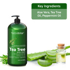 New York Biology Tea Tree Body Wash for Men & Women - 16.9 Fl Oz | Moisturizing Body Wash Helps Soothe the Skin, Refreshing & Hydrating Cleanser for Body & Feet