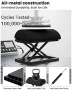 Step-to-Adjust Foot Rest—Truly Infinite Height, No Bending Needed