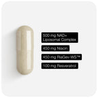 Toniiq Liposomal NAD+ and Resveratrol Supplement - 1500mg | Ultra High Strength NAD Supplement—Clinically Studied Ingredients with Patented RiaGev-WS™, Resveratrol & Niacin—60 Capsules