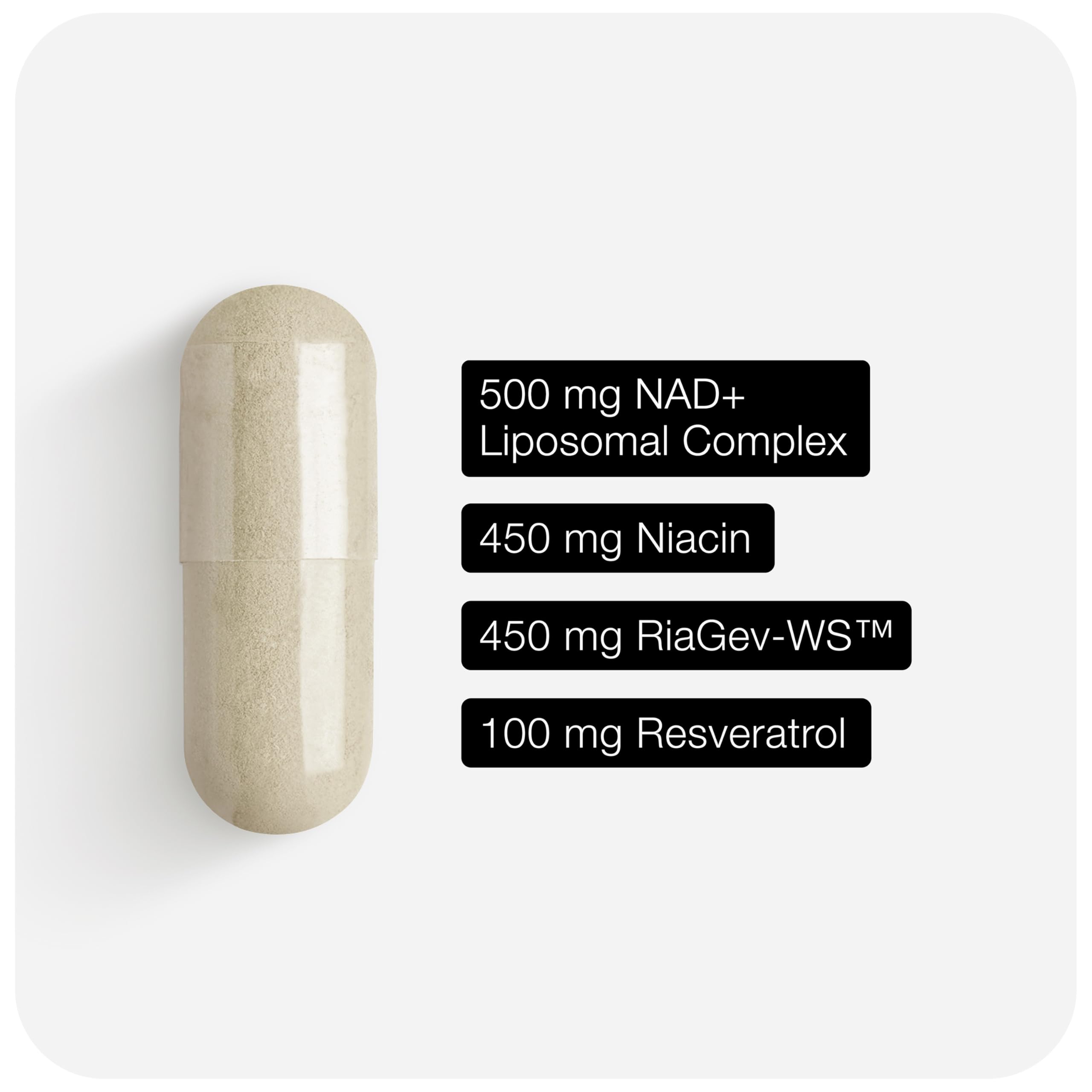 Toniiq Liposomal NAD+ and Resveratrol Supplement - 1500mg | Ultra High Strength NAD Supplement—Clinically Studied Ingredients with Patented RiaGev-WS™, Resveratrol & Niacin—60 Capsules