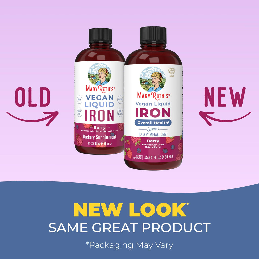 MaryRuth's Liquid Iron Supplement for Women Men & Kids, 15.22 Fl Oz, Vegan | Red Blood Cell Formation, Oxygen Support, Energy Metabolism, Ages 4 & Up, Sugar Free