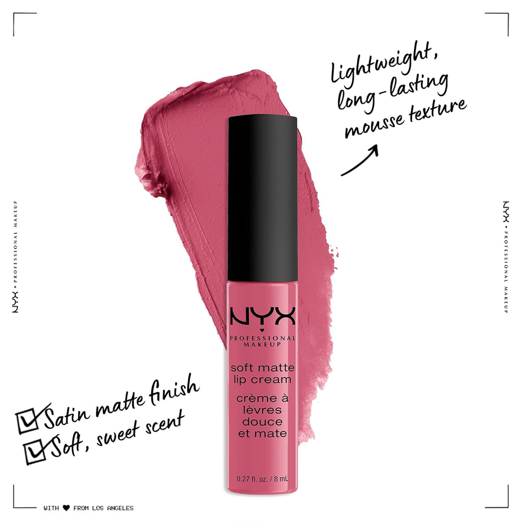Buy now NYX PROFESSIONAL MAKEUP Soft Matte Lip Cream, Lightweight Liquid Lipstick - Milan (Dark Pink-Brown) at indiglob india