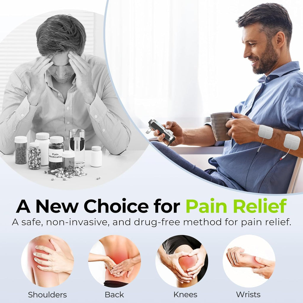 AUVON Rechargeable Digital TENS Unit Muscle Stimulator, Customizable 8-Mode
