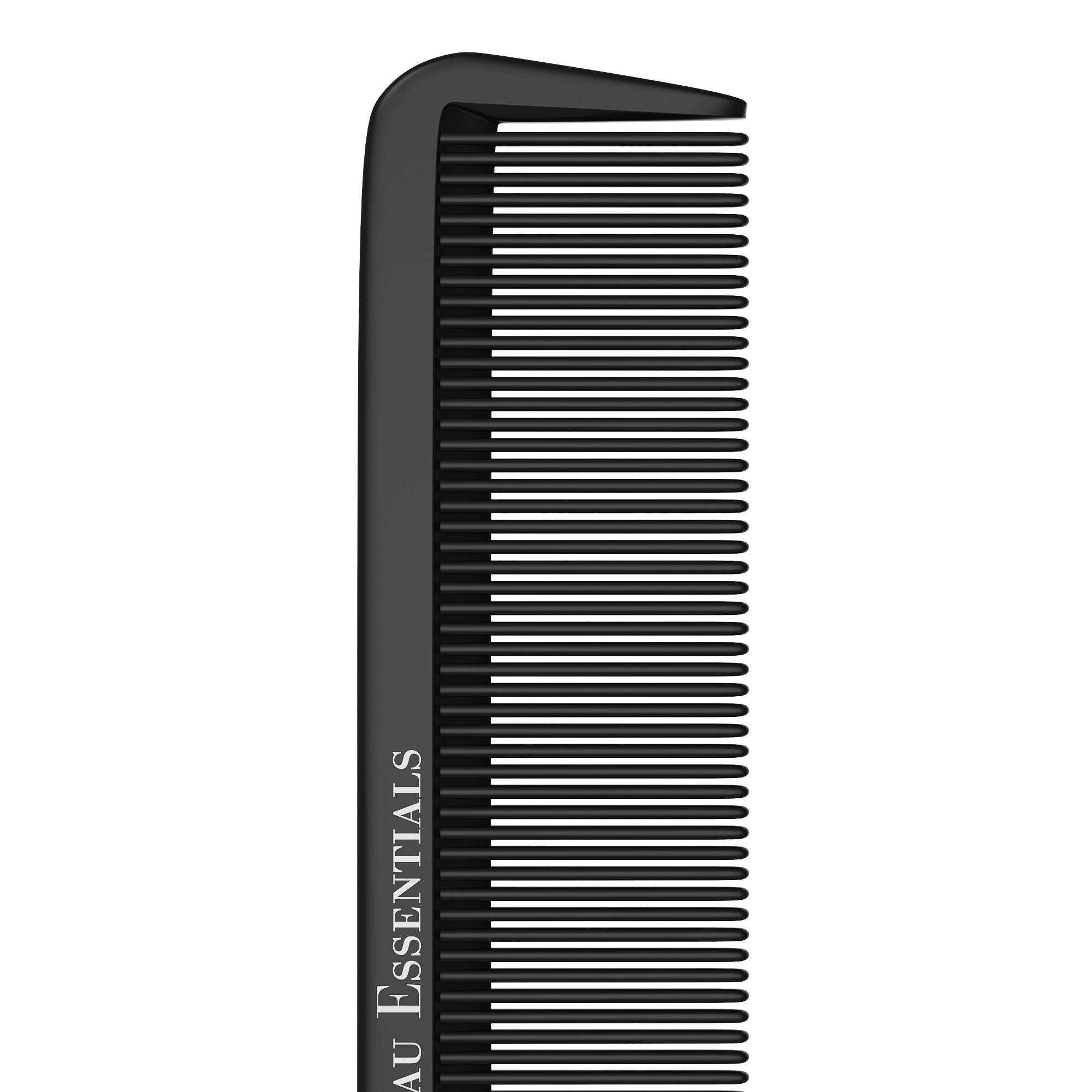Professional 8.8 Inch Tail Comb - Black Carbon Fiber And Stainless Steel Pintail - Anti Static And Heat Resistant Teasing Lightweight Comb For All Hair Types