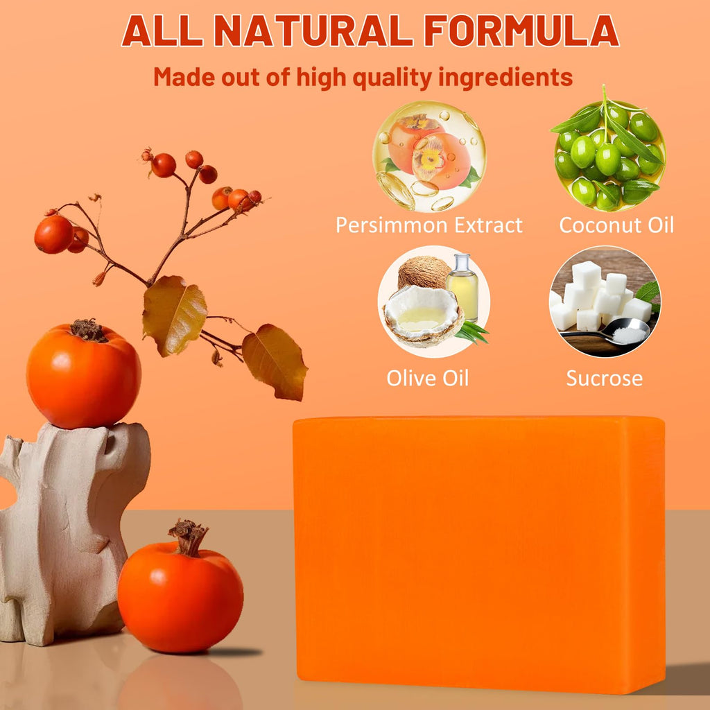 2 PCS Persimmon Soap Bar for Old People Smell, Deodorizing Bar Soap