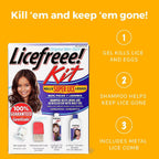 Buy now Licefreee Head Lice Treatment Kit - Complete Lice Treatment Gel That Kills Eggs and Lice, Nit Comb, Shampoo to Avoid Reinfestation, Head Lice Treatment, 4-Piece Set at indiglob india