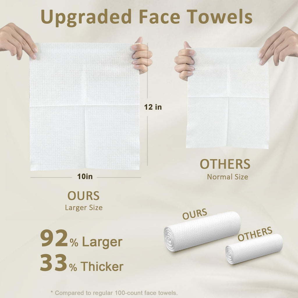 Buy now Ourmed Life Face Towels, Disposable Biodegradable Facial Towels for Sensitive Skin, Lint- free Face Wipes for Washing Face, Skincare and Makeup Remover, Dry Wipes, 10"×12" Extra Large, 50 Count at indiglob india