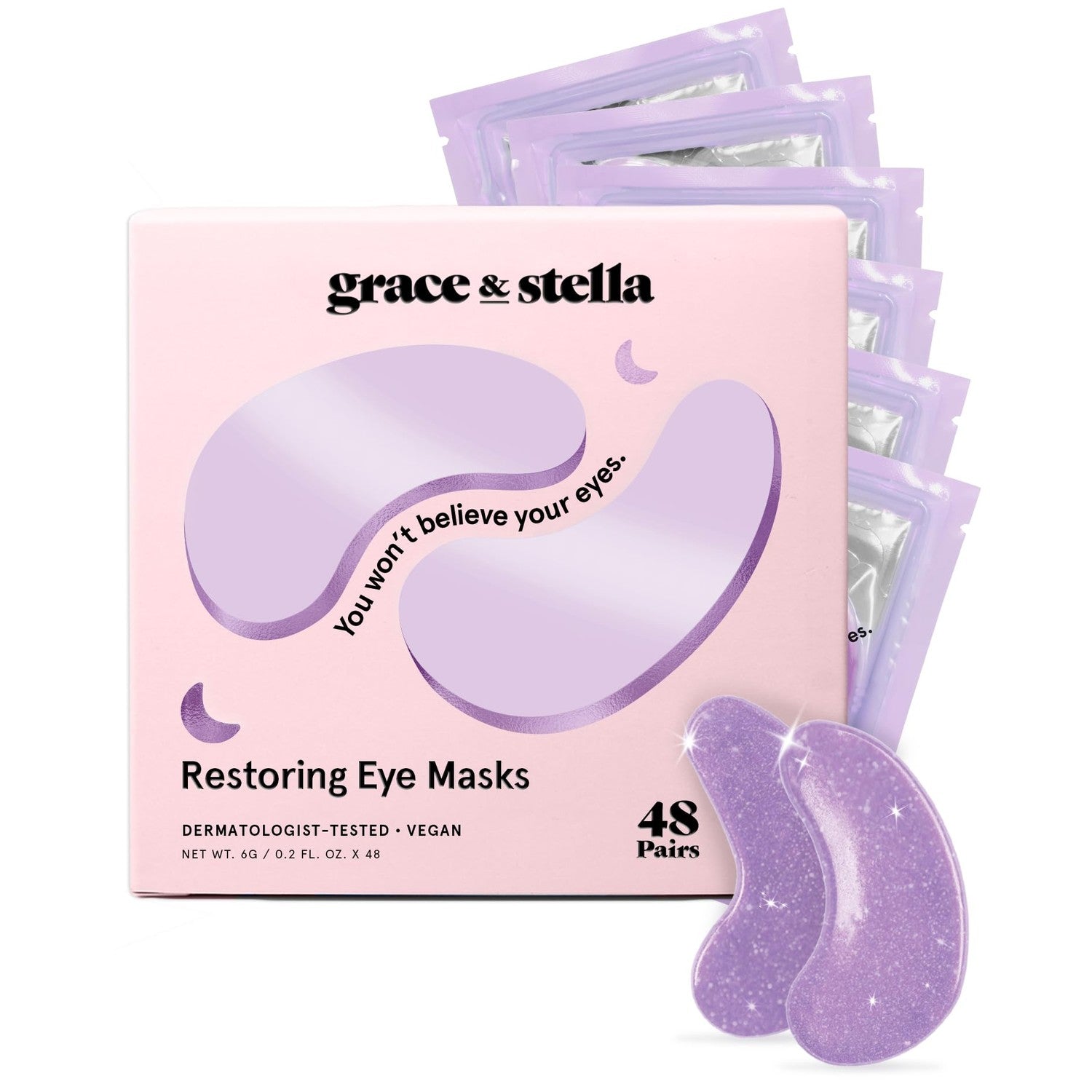 Buy now grace & stella Retinol Under Eye Patches for Puffy Eyes & Dark Circles - Restoring Gel Under Eye Masks with Hyaluronic Acid - Bridesmaid Gifts, Birthday Gifts for Women (Purple, 24 Pairs) Purple (48 Pairs) at indiglob india