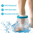 Tideshake Non‑Slip Waterproof Foot Cast Cover for Showering, Reusable Adult Foot Cast Protector, Cast Covers for Shower Foot & Ankle, Watertight Cast Bag for Surgery, Burns, Wounds & After Surgery Recovery