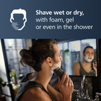Philips Norelco 2400 Series Electric Shaver, Deep Black | 27 Self Sharpening ComfortCut Blades, 4D Flex Heads, Wet or Dry Use, 2-Year Blade Life, Pop-up Trimmer, X3001/90