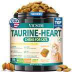 VICSOM Taurine for Cats, Cat Supplements for Heart & Vision, 500 Chews