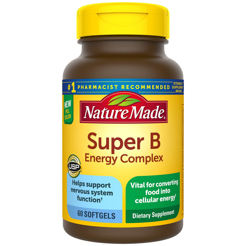 Super B Energy Complex, Dietary Supplement for Brain Cell Function Support, 60 Softgelss,…