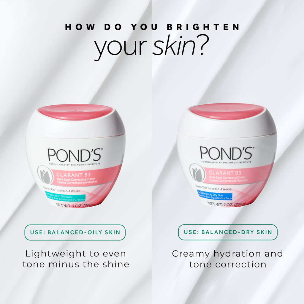 Buy now PONDâ€™S Clarant B3 Dark Spot Correcting Cream â€“ Daily Moisturizer for Dry Skin â€“ Moisturizing Face Cream with Vitamins B3 & C â€“ Dermatologist Tested, 7 oz, 2 Pack at indiglob india