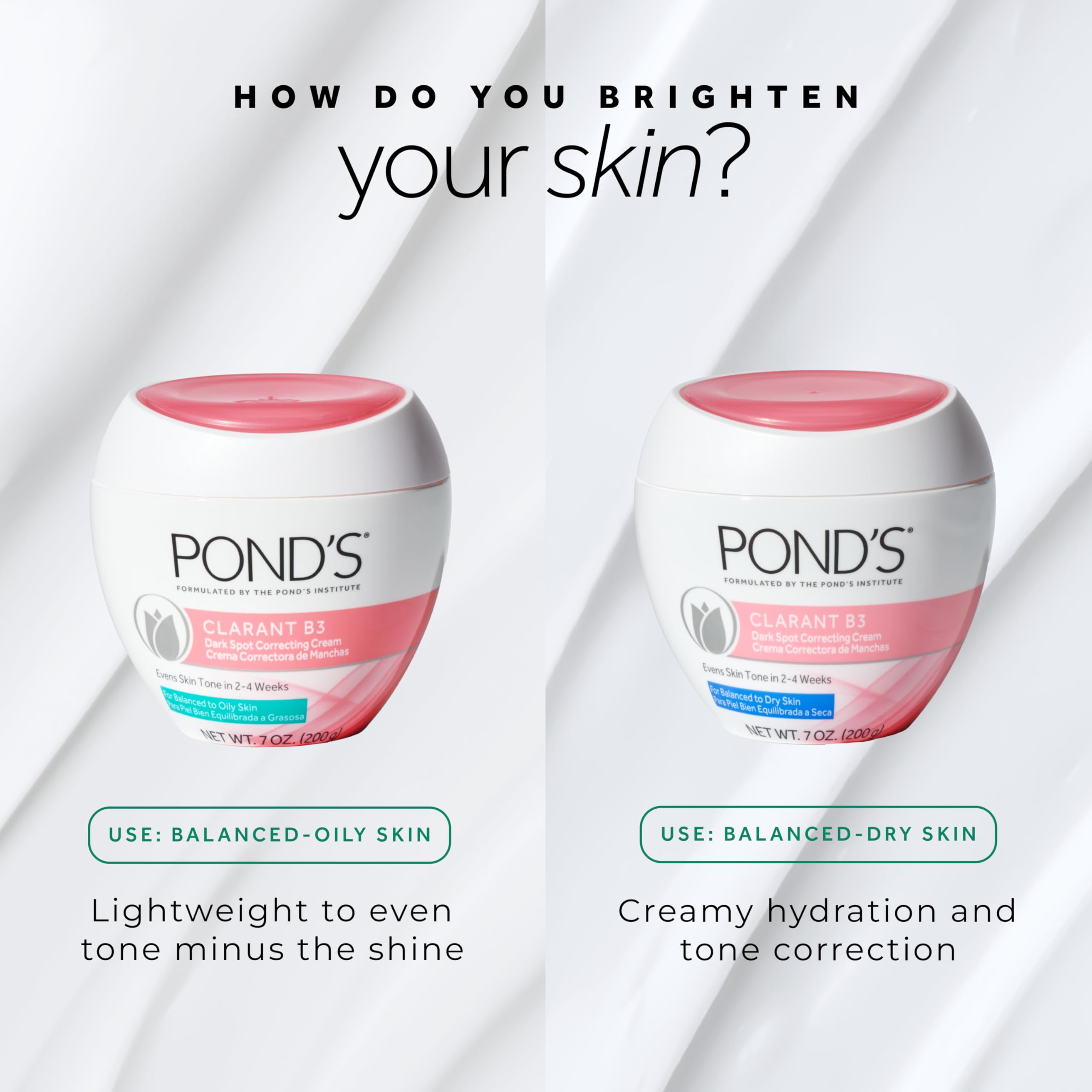 Buy now PONDâ€™S Clarant B3 Dark Spot Correcting Cream â€“ Daily Moisturizer for Dry Skin â€“ Moisturizing Face Cream with Vitamins B3 & C â€“ Dermatologist Tested, 7 oz, 2 Pack at indiglob india
