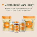 Om Lion’s Mane Mushroom Capsules - Organic Mushroom Supplement and Nootropic - Brain Supplements for Memory and Focus, 90 Count (30 Servings)