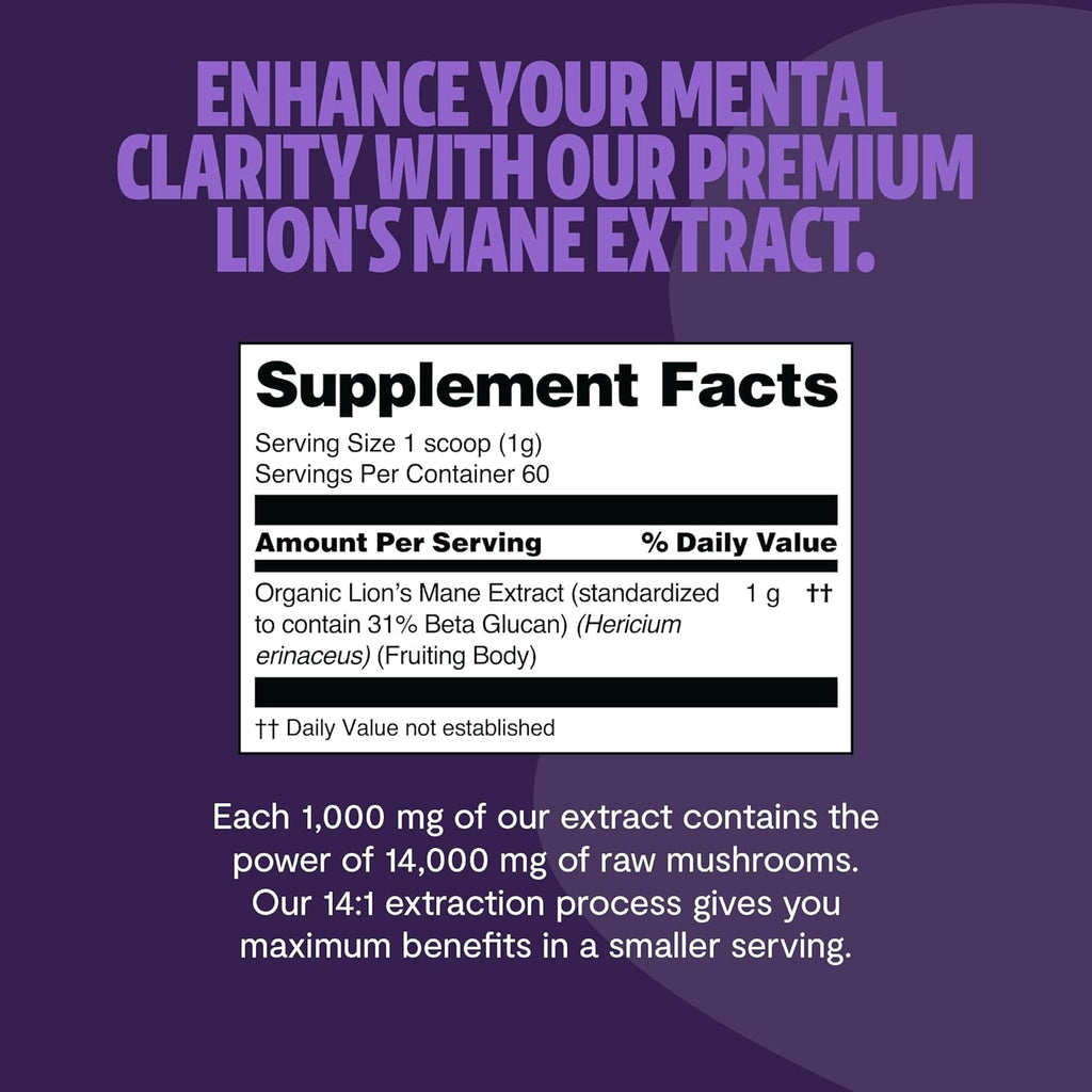 Buy now FreshCap Mushrooms Lions Mane Supplement Powder 14,000mg - Lions Mane Extract, Mushroom Supplement for Focus & Memory, Organic Lions Mane Powder (60 Servings) at indiglob india