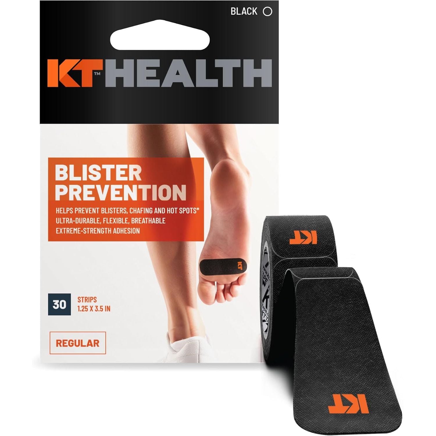 Buy now KT Health Blister Prevention Tape â€“ 30 Precut Strips for Blister Protection, Strong Adhesive, Dermatologist Tested, Ideal for Athletes and Active Lifestyles â€“ Black at indiglob india