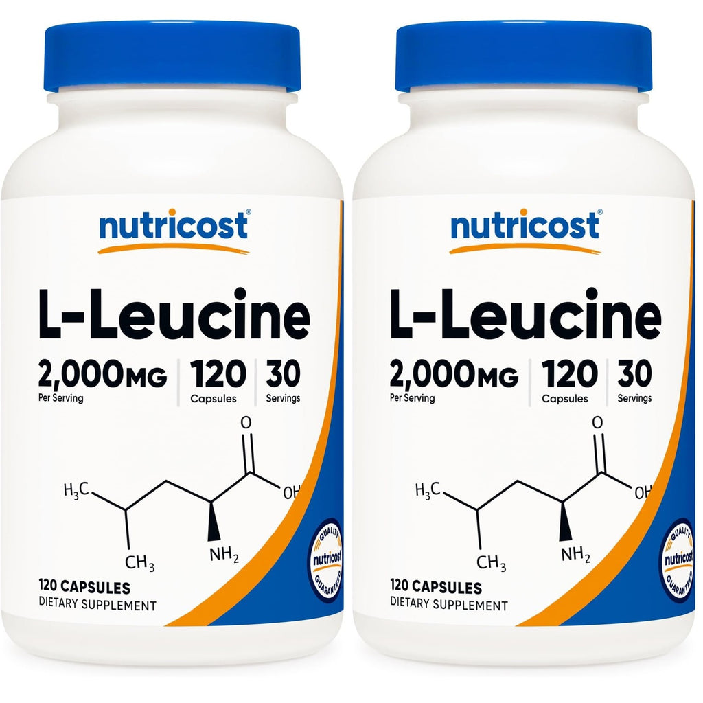 Nutricost L-Leucine 2,000mg, 120 Vegetarian Capsules, Non-GMO, Gluten Free, 30 Servings (Pack of 2)