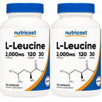 Nutricost L-Leucine 2,000mg, 120 Vegetarian Capsules, Non-GMO, Gluten Free, 30 Servings (Pack of 2)
