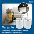 GEN Hardwound Roll Towels - White, 8-Inch x 800 ft, 6 Rolls/Carton