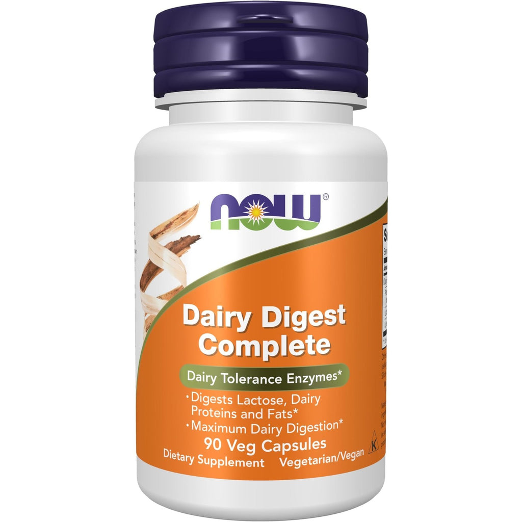 NOW Foods Supplements, Dairy Digest Complete, Digests Lactose, Dairy Proteins and Fats*, Dairy Tolerance Enzymes*, 90 Veg Capsules