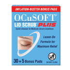 OCuSOFT Lid Scrub Plus Inflation Buster, Pre-Moistened Pads, 30+5 Count | Extra Strength For Irritated Eyelids Associated with Blepharitis, Dry Eye, Meibomian Gland Dysfunction, MGD and Demodex