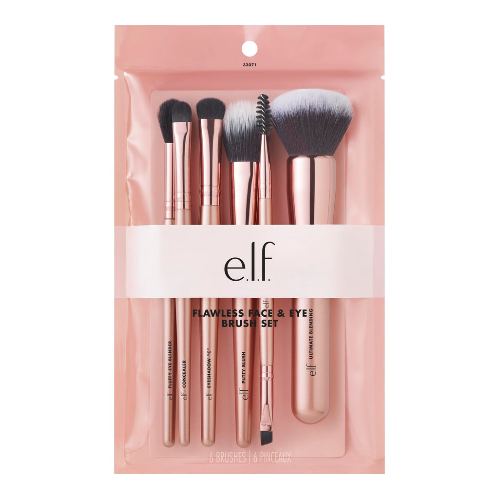 Buy now e.l.f. Flawless Face Kit, 6-Piece Brush Collection, Brushes For Face, Eyes & Brows, Vegan & Cruelty-Free at indiglob india