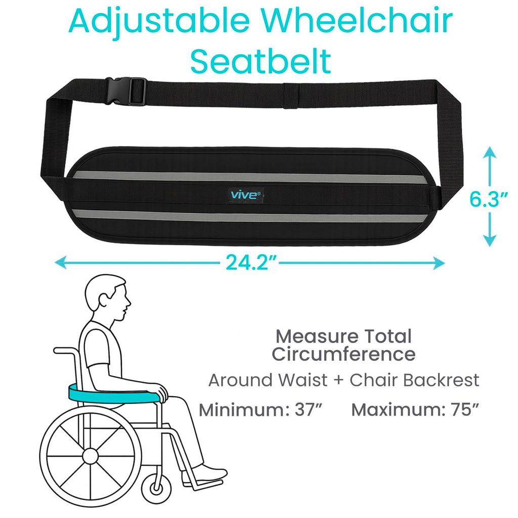 Vive Wheelchair Seatbelt - Safety Belt for the Elderly - Harness for Adults
