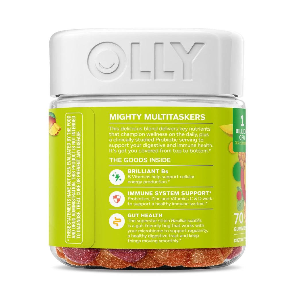 OLLY Multi + Probiotic Gummy Vitamin, Digestive & Immune Support*- 70 Count