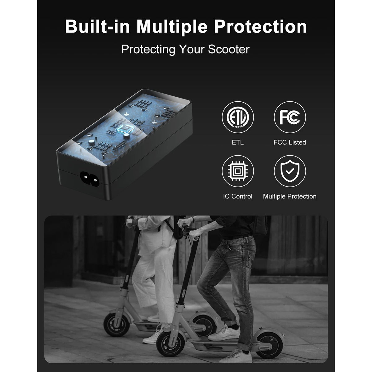 VHBW 42V 2A Electric Scooter Charger for 36V Lithium Battery