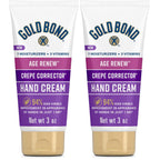 Gold Bond Age Renew Crepe Corrector Hand Cream, Crepey Skin Cream, 3 oz | Mini lotion for softer hands, unscented hand cream with 24-hour hydration, fast absorbing travel size hand lotion